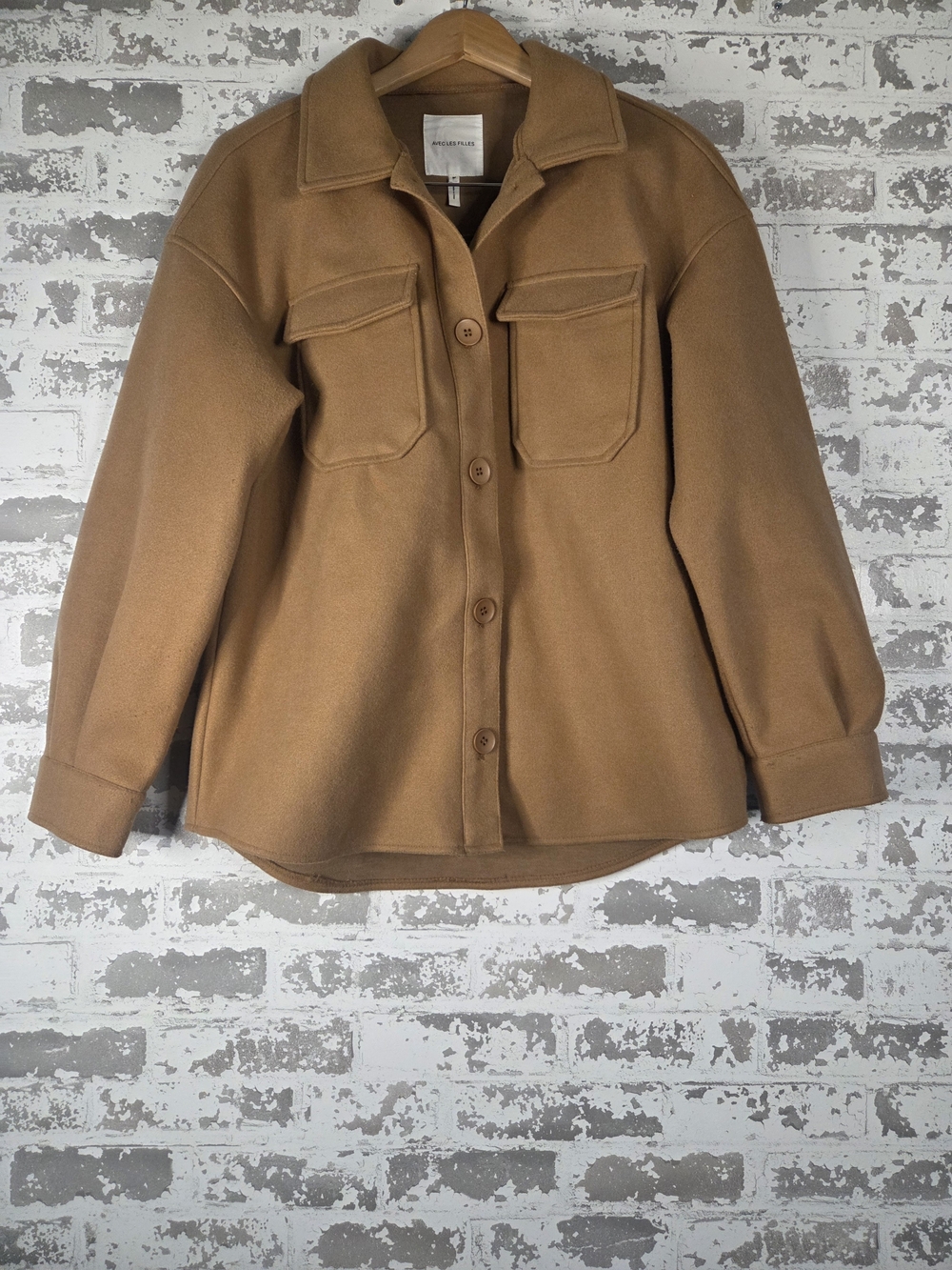 Avec Les Filles Camel Oversized Shirt Jacket M